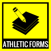 Image of a stack of paper with a pencil with the words Athletic Forms